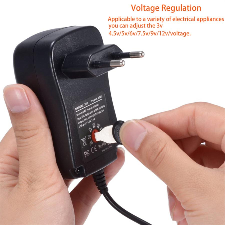 30W AC Power Adapter Multi-Volt Charger Converter DC 3V/4.5V/5V/6V/7.5V/9V/12V