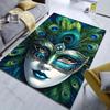 Venetian Peacock Feather Mask Print Carpet Modern Home Decor Area Rug for Bedroom Living Room Sofa Floor Mat Gifts