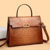 New Crocodile Pattern Handheld European and American Retro Single Shoulder Crossbody Large Capacity Bag