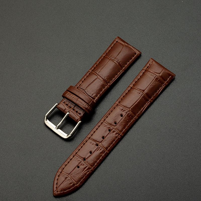 Genuine Leather Watch Strap with Pin Buckle - Cowhide Watch Band for Men and Women AVE