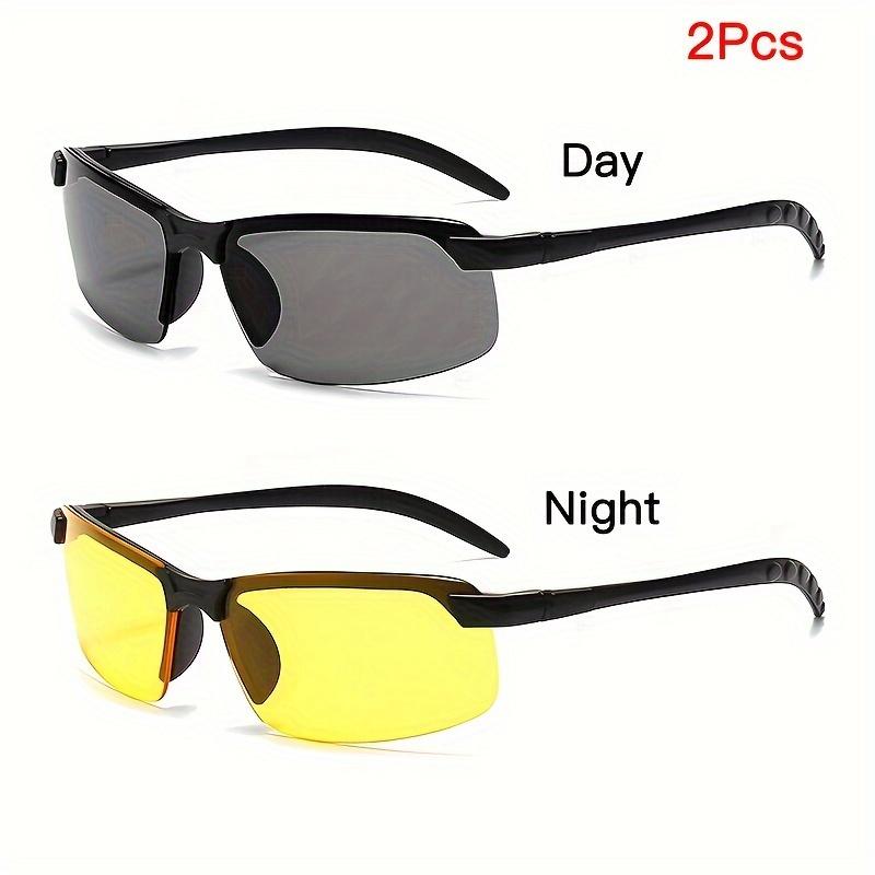 1pc/2pcs Driving Night Vision Glasses for Men Women, Drivers Semi Rimless Fashion Eyeglasses