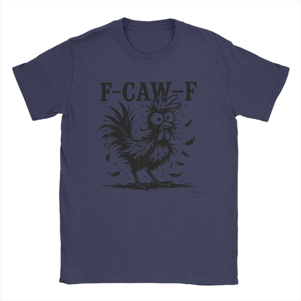 Funny F-Caw-F Chicken Fcawf Chicken Lover Animal Rooster Men T Shirts  Funny Tees Short Sleeve  T-Shirts Cotton Unique Clothes