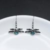 Retro Silver Color Dragonfly Animal Earrinsg Hook Dangle Earrings Party Women Elegant Jewelry