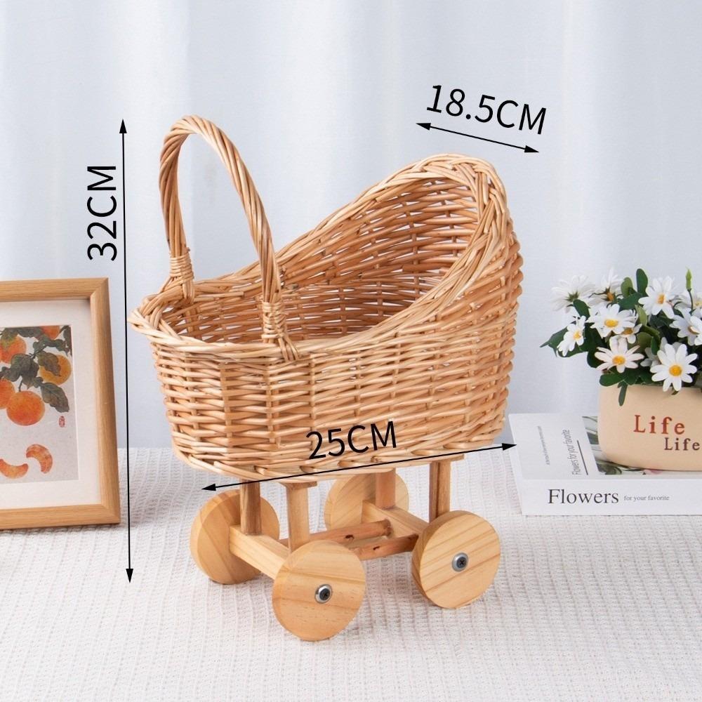 Large Candy Basket Stroller Shaped Baby Carriage Planter Vintage Flower Basket  Photography Props