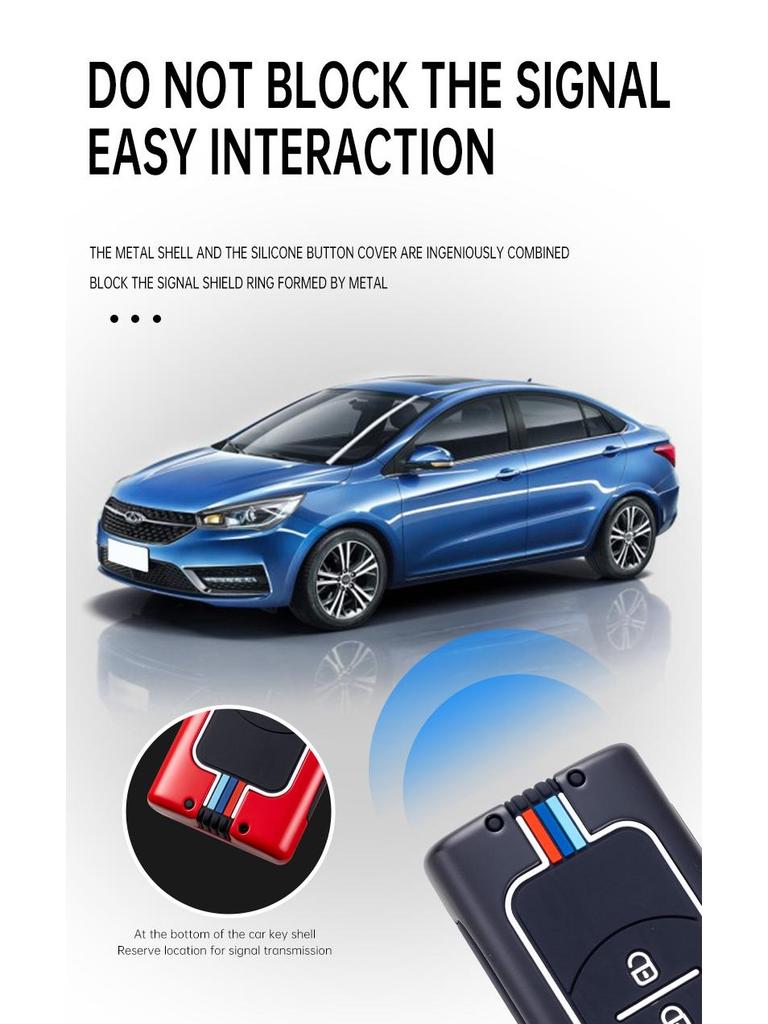 Metalowa obudowa kluczyka dla Chery Tiggo 3x/5x/7, Exeed TX/Lingyun/Lanyue i ET-i Chasing Wind