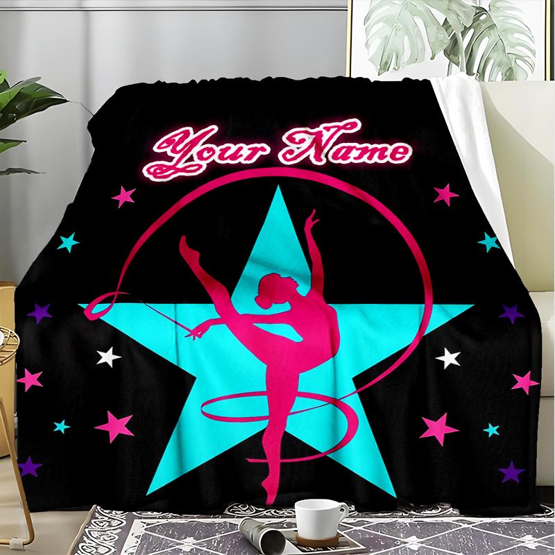 1PC Custom Name Star Outdooor Flannel Blankets Patterns Throw Blanket All-Season Soft Gift for Couch, Bed, Camping Gifts