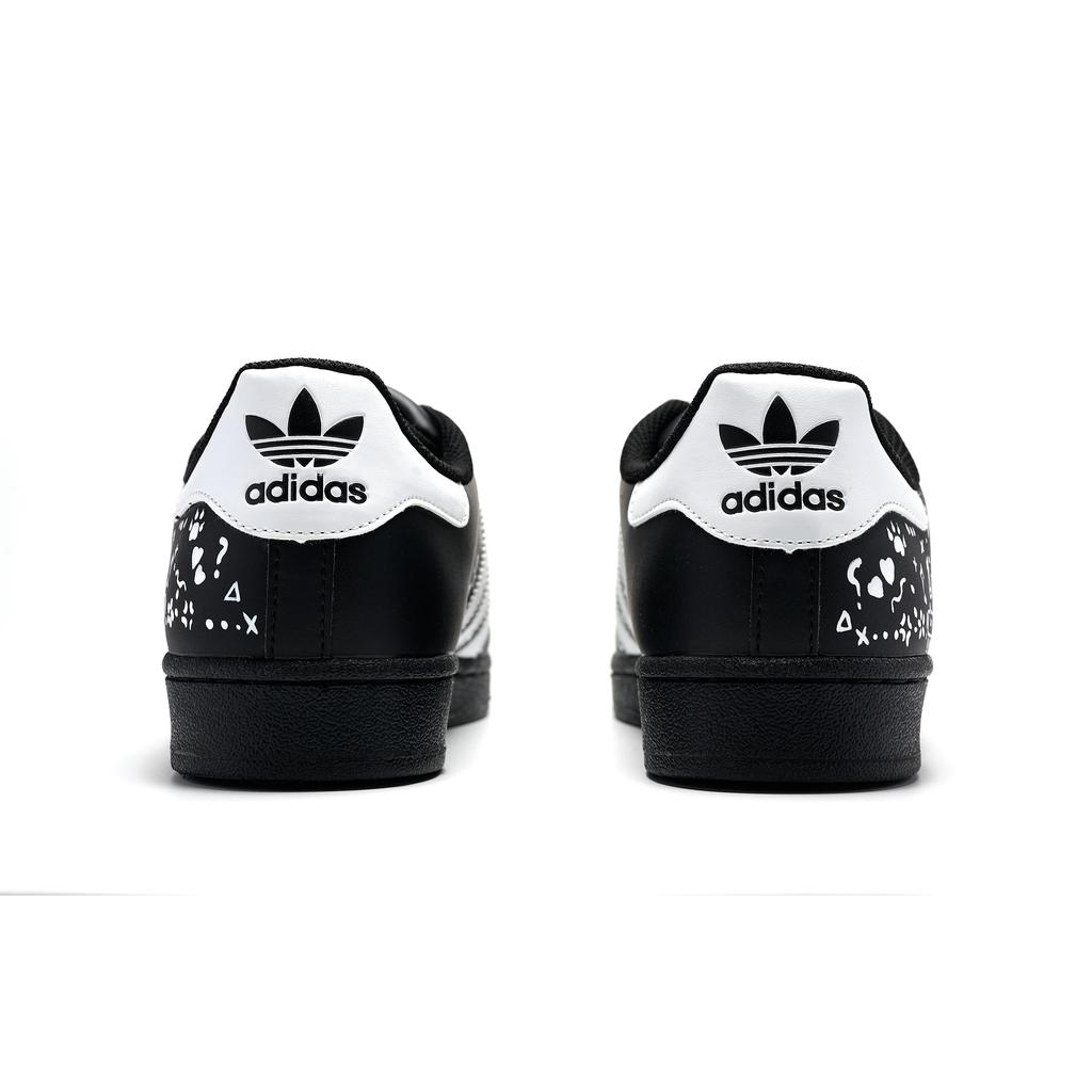 Adidas Originals Superstar 2 Kitten Tale Leather Abrasion Resistant Low top Skateboard Shoes Men's Black White JI0079(team-516-)-Random packaging bags