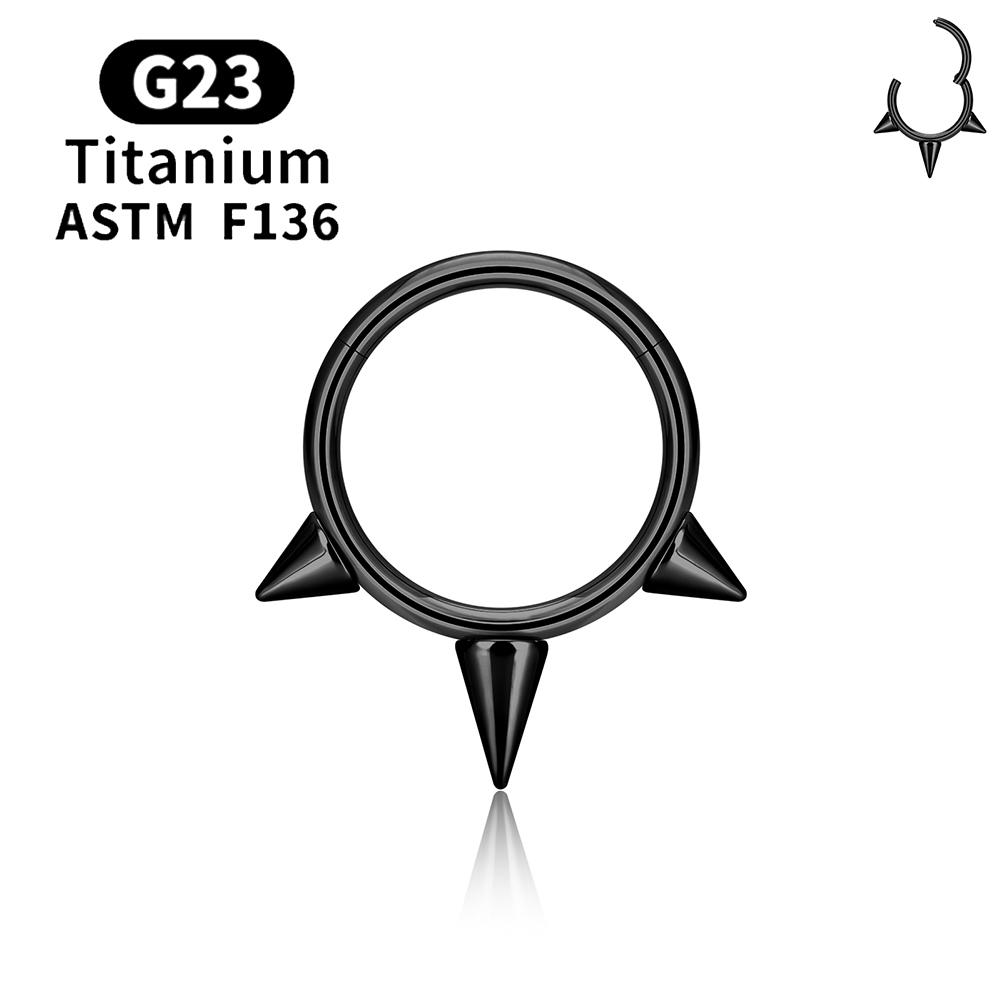 Inele Clicker Septum Spike Titan F136 G23 16G Inele Piercing Septum cu Balama Inele Nas Cercuri Cartilaj Helix Tragus Cercei Bijuterii Body