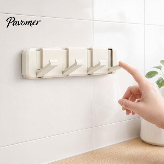 Door Back Storage Hooks Over The Hanger Hooks, Foldable No Drilling Adhesive Coat Rack, Dorm Room Space Saving Organizer, for Coats Bags Towels