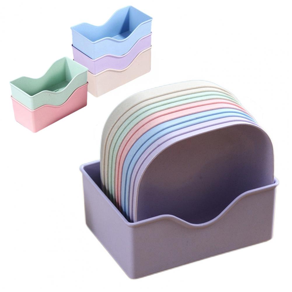 10Pcs Bone Spitting Plate with Stand Plastic Snack Tray for Candy Fruit Cookie Cake Kitchen Accessories