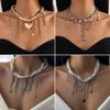 Heart Pearl Pendant Necklace with Tassel Chain - Cool European & American Jewelry Style