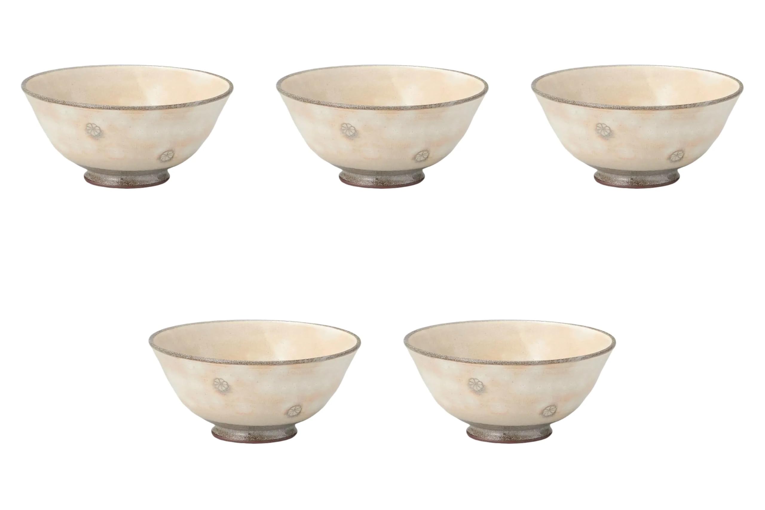 

Set of 5 Kohiki Printed Tea Bowls x Ceramic Rice Bowls by Setomonohonpo [12.2 6cm] (Earthenware)