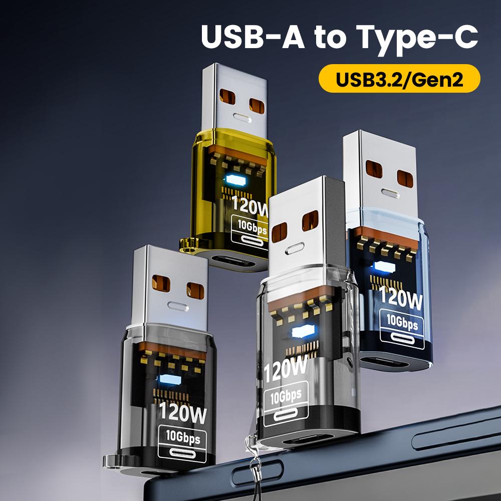 120W Type C to USB A OTG adapter, USB3.2 to Type C female adapter, suitable for iPhone 15, 16, Macbook, iPad, supports fast char
