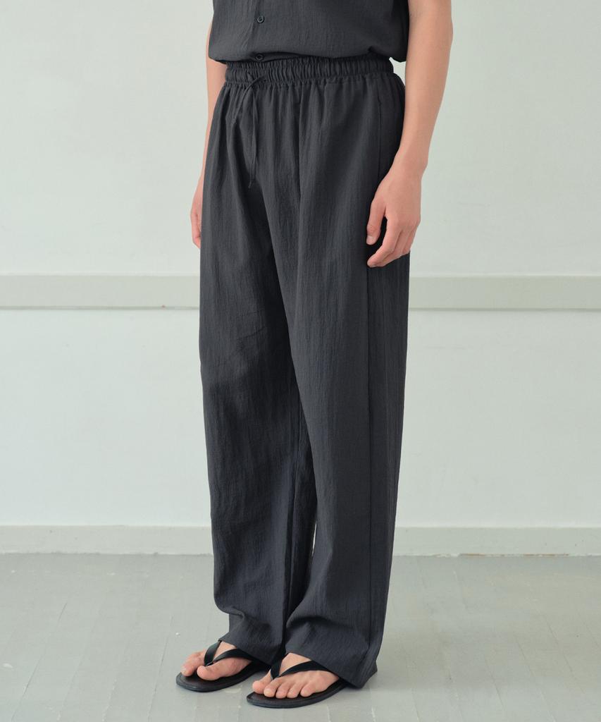 Wednesday Oasis Yoru Elastic Banding Semi-Wide Pants_Charcoal(Wb6Pt21)