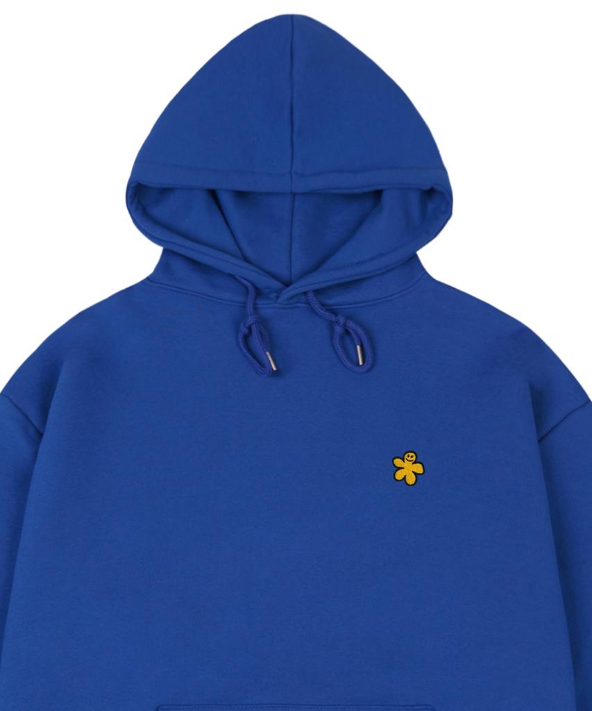 [Unisex] Yellow Odd Flower Embroidered Hoodie_Cobalt Blue