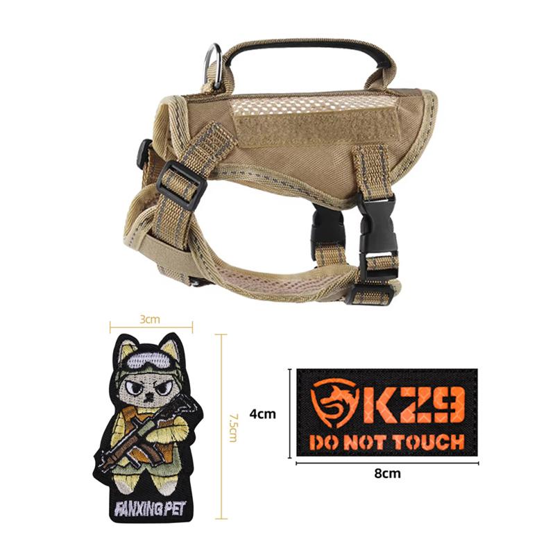 Lightweight Tactical Cat Harness and Leash Set Breathable Adjustable Escape Proof Pet Vest for Active Cats Working Training