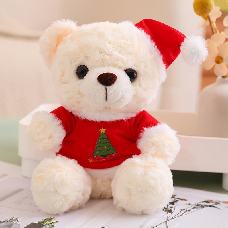 Cute Christmas Teddy Bear Doll Plush Teddy Bear Hug Bear Doll Children's Companion Soothing Ragdoll Doll