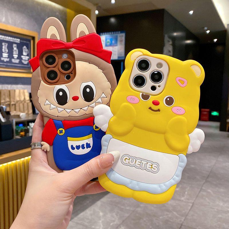 Blue strap Labu cloth is suitable for Huawei mobile phone case cute butter bear glory X6B three-dimensional creative cartoon