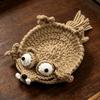 Non-Slip Crochet Squirrel Coasters Creative Knitted Animal Mat Drink Insulation Pad Home Decor