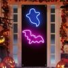 1pc Halloween Bat Ghost Neon Lamp Wall Decorative Night Lights USB Or Battery Powered For Home Bedroom Living Room Decoration