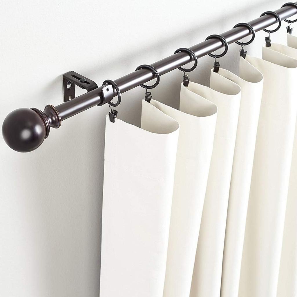 Curtain Rings with Clips - 1.41'' Interior Diameter, Strong Metal Decorative Drapery Window Curtain Ring with Clip, Set of 40(Black)