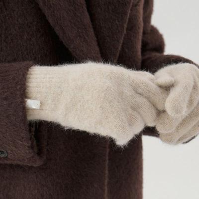 Ahre Nue Fingerhole Angora Wool Gloves _BEIGE