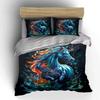 Colorful Horse Canvas Art Set Multiple Sizes Kid'S And Adults' Bedroom Exquisite 3Pc Bedding Set, Gift