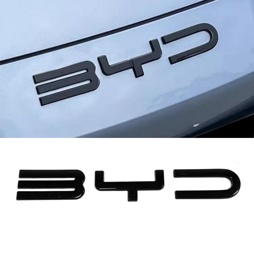 ABS Chrom Auto Front Stoßstange Emblem Abzeichen Aufkleber Schwarzes Carbon Logo Refit Aufkleber Für BYD SEAl EV DMi 2023 2024 2025 Zubehör