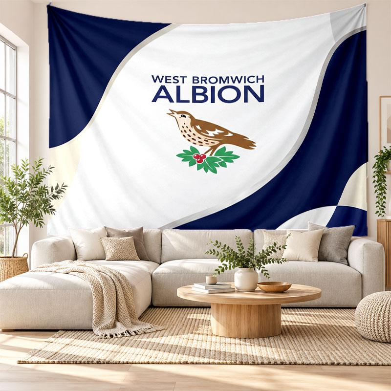 West Bromwich Albion Football Wall Tapestry, Soft Fabric Wall Hanging, Decorative Backdrop For Bedroom Home Wall Art