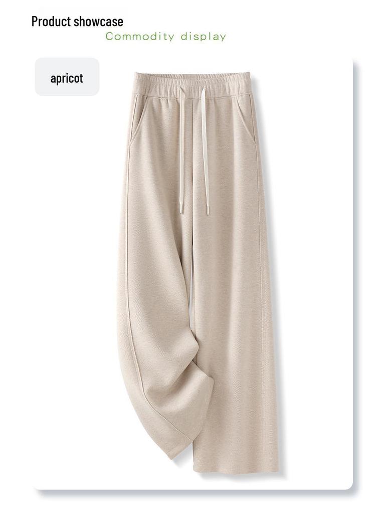 Off-White Women's Wool Wide-Leg Pants - 2024 Autumn/Winter Straight-Leg Casual Style