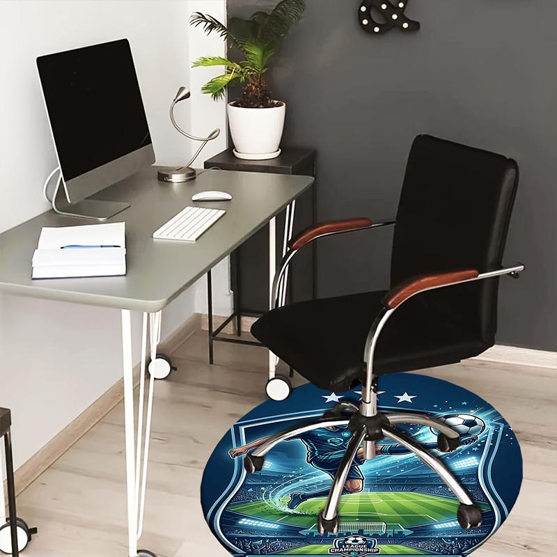 

1PC Soccer Player Non-Slip Floor Round carpet, Office, family, bedroom, Large Area Rug Indoor Rugs, Durable PolyesterH0333 80cm by 80cm