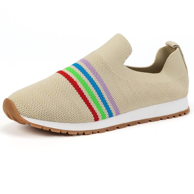 Large-size Fly-woven Single Shoes, Casual Flat-soled Sports Shoes, Comfortable and Lightweight, Foreign Trade Lazy One-pedal Single Shoes