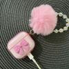 3D Pink Bow Case for Airpods 1/2 Protective Wireless Earphone Cover for Airpods Pro/Pro2 Case with Haieball Chain