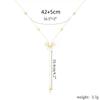 Vintage Gold Color Long Chain Water Drop Necklaces for Women Simple Metal Zircon Sun Geometric Tassel Choker Aesthetics Jewelry