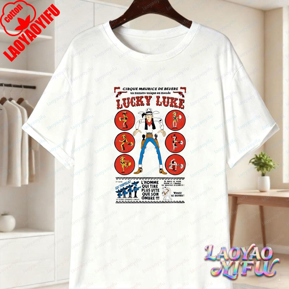 Bold Lucky Luke Villain Juggling Art Shirt Trending Lucky Luke Fan Gift Tee Summer Fun Vintage Comic Cotton Tops Unisexs Clothing