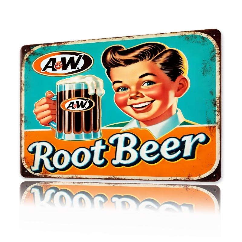 

HD Tin Sign Vintage AW Root Beer Retro Metal Tin Sign for Bar Wall Decor 20x30cm（7.8x11.8inch）