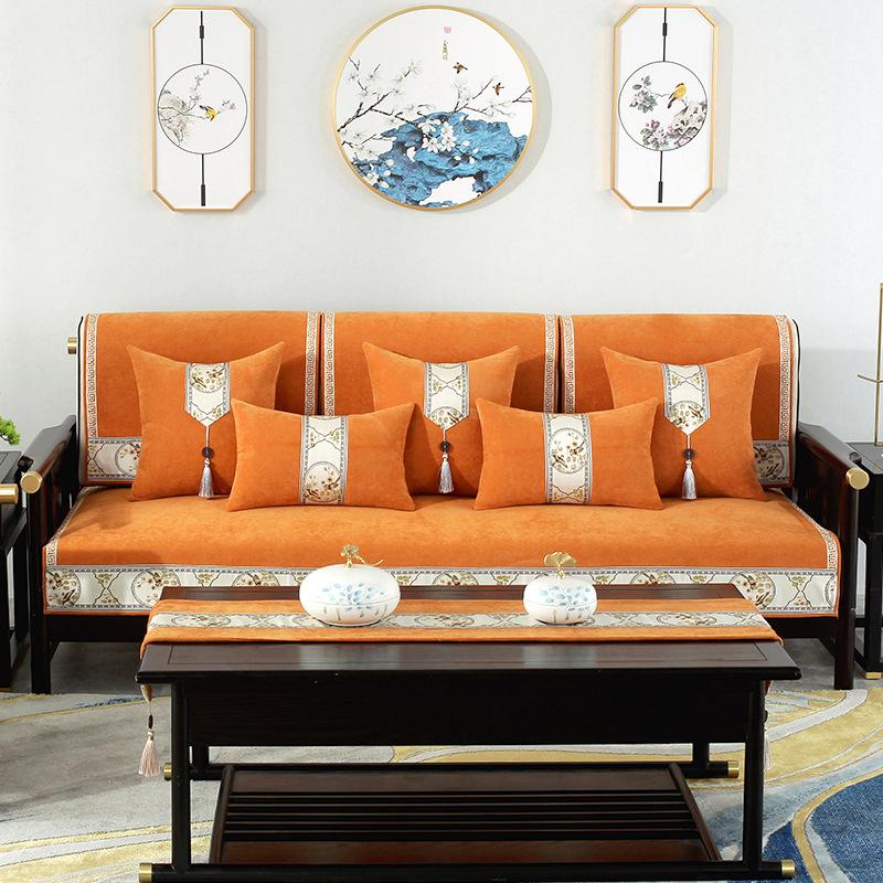 Rosewood Chenille Sofa Cushion Four Seasons Universal Non-Slip Cushion Red Wood Sofa Cover Chinese Cover Cloth