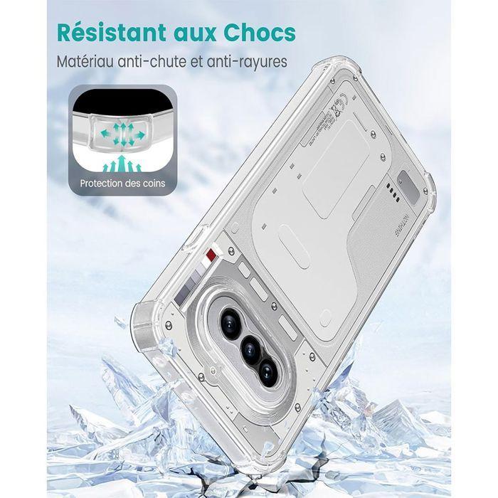 Coque pour Nothing Phone 4a, Silicone Anti-Rayures Antichoc Coins Renforcés Transparent