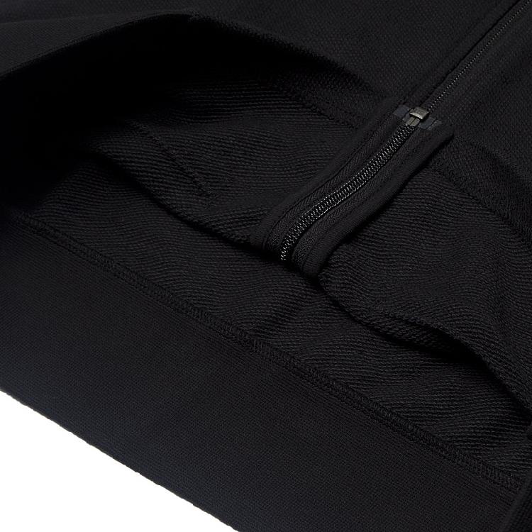 Adidas Solid Color Logo Zip Casual Hoodie Jacket Men Jacket Black BR0130