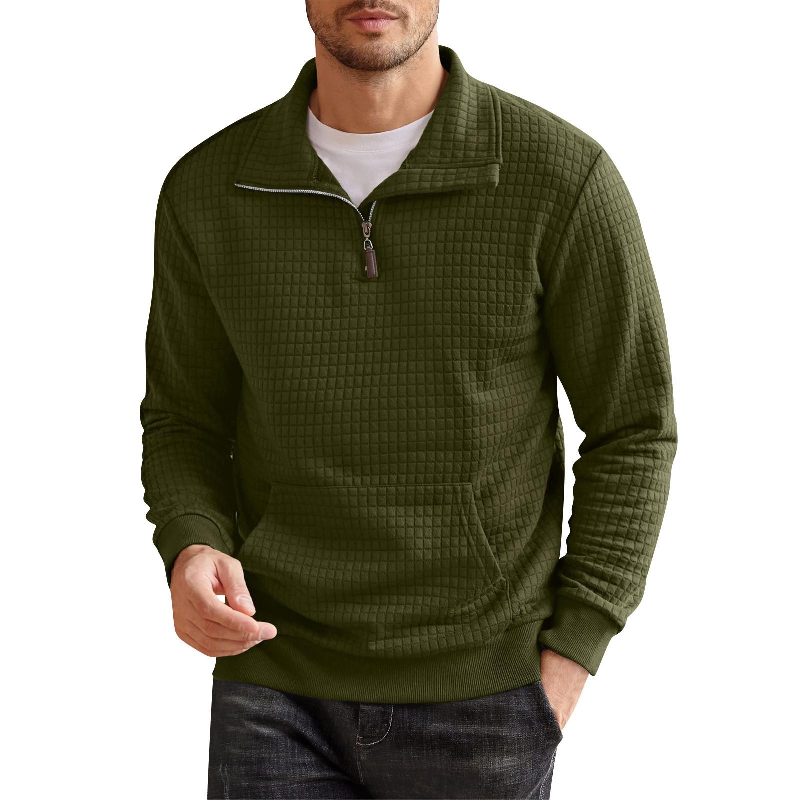 

Весенняя и мужская толстовка с воротником-стойкой — это повседневные свитера для активного отдыха, топы L армия зеленый