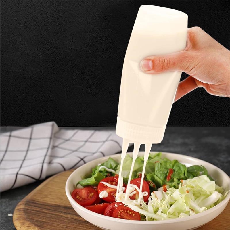 5Pcs 120-1000ml Plastic Sauce Squeeze Bottle Multipurpose Squirt Bottles Condiment Container For BBQ Oil Salad Dressing Kitchen