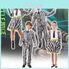 Striped Clown Costume For Adults And Kids Perfect For Halloween Stage Performance
