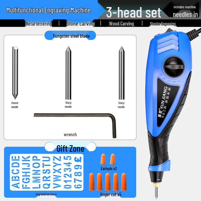 Compact Electric Engraving Pen for Metal, Stone, and Concrete