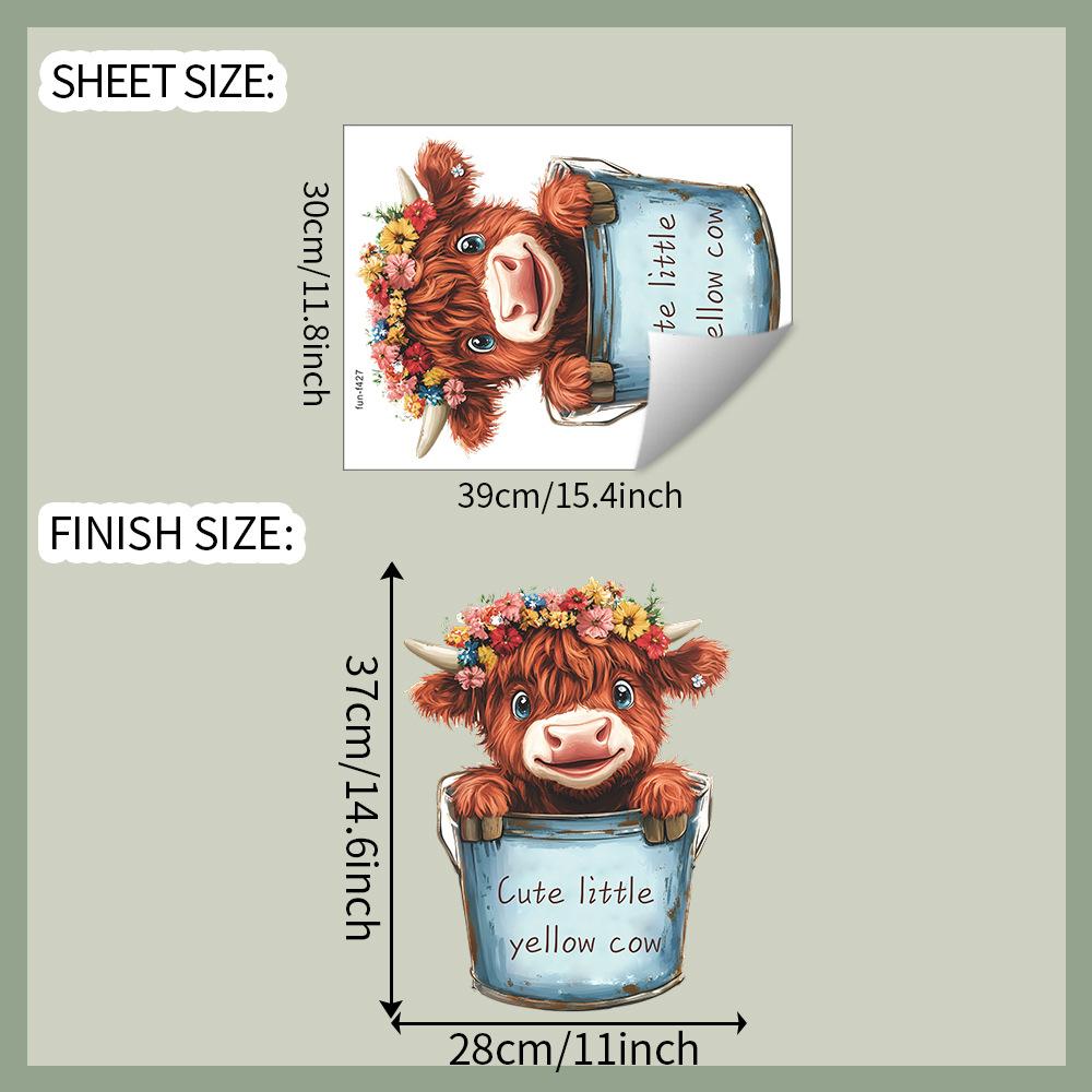 

Милое маленькое ведро для цветов в виде яка, железное ведро, спальня, гостиная, прихожая, украшение для дома, наклейки на стену