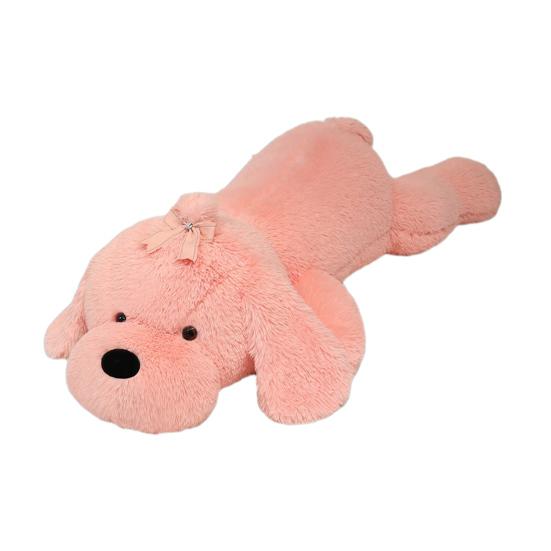 

Большая плюшевая игрушка-собака, милая мягкая кукла-подушка с бантом 130/160 см, мягкая, приятная на ощупь кукла-собака для детей, девочек, большая, уютная подушка для отдыха в постели 130cm розовый