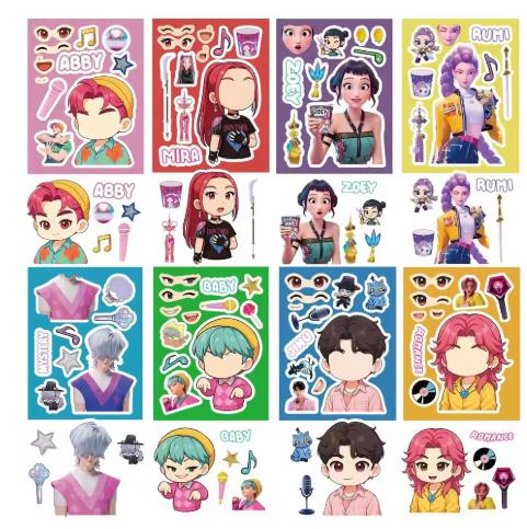 

8/18/78Pcs Anime KPop Demon Hunters Sticker Toy Derpys Tiger Rumi Mira Zoey Sussy Scrapbooking Phone Water Resistant Decal Stickers@@