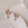 Korean Pearl Tassel Earrings with Silver Needle