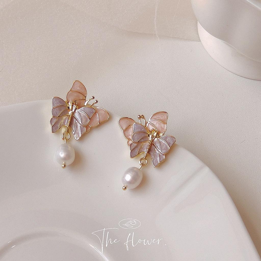 Korean Pearl Tassel Earrings with Silver Needle