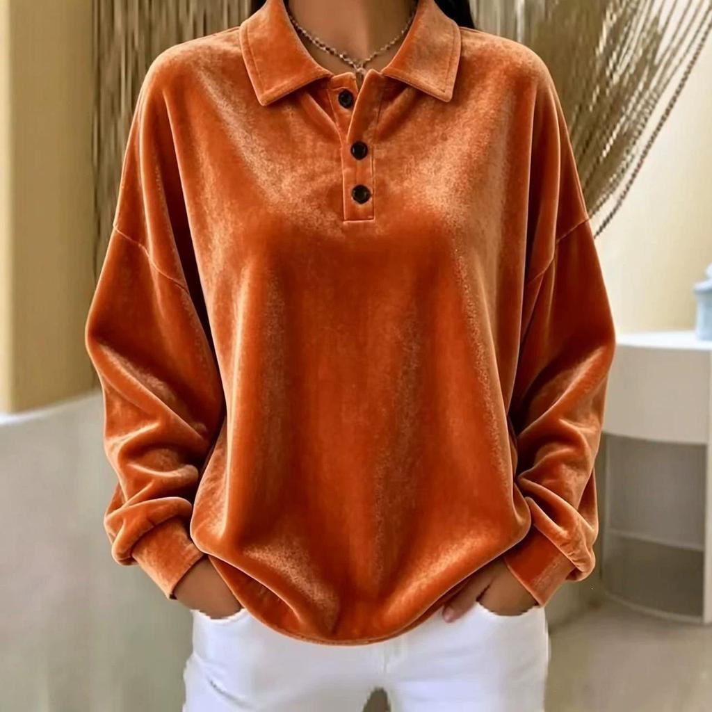 Dames Polo Kraag Lange Mouwen Casual Sweatshirt - Herfst/Winter 2026 Collectie