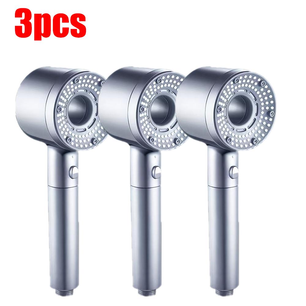 5 Modes One Key Stop Water-saving Shower Head Handheld Large Flow High-pressure Shower Nozzle with Filter Bathroom Showerhead